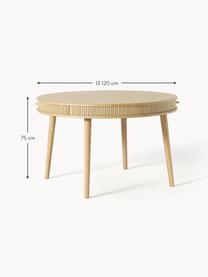 Kulatý jídelní stůl s úložným prostorem Calary, Dubové dřevo, Ø 120 cm