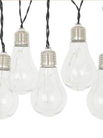 Solarna girlanda świetlna Martin, dł. 300 cm i 10 lampionów, Klosze: transparentny z efektem spękania, oprawy: nikiel, D 300 cm