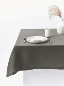 Mantel de lino Ruta, Gris oscuro, De 6 a 8 comensales (L 250 x An 130 cm)