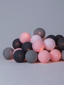 LED Lichterkette Colorain, Lampions: Polyester, Rosa, Grautöne, L 264 cm