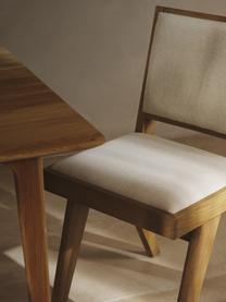 Silla de madera Sissi, Tapizado: 100% poliéster Alta resis, Estructura: madera de roble maciza, Asiento: contrachapado de madera d, Tejido blanco crema, madera de roble clara, An 46 x F 56 cm