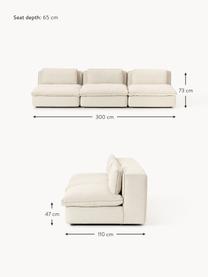 Modulares Sofa Felix (3-Sitzer), Bezug: 100 % Polyester Der strap, Gestell: Massives Kiefern- und Fic, Füße: Kunststoff Dieses Produkt, Webstoff Hellbeige, B 300 x T 110 cm