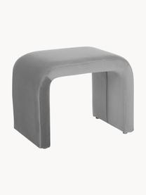 Tabouret en velours Penelope, Velours gris, larg. 60 x haut. 45 cm