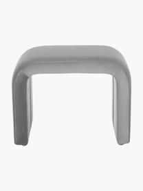 Tabouret en velours Penelope, Velours gris, larg. 60 x haut. 45 cm