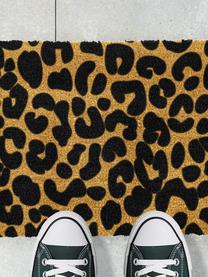 Deurmat Leopard, Bovenzijde: kokosvezels, Onderzijde: PVC, Beige, zwart, B 40 x L 60 cm