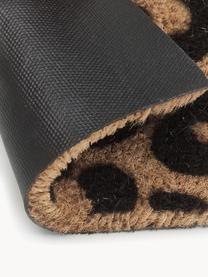 Deurmat Leopard, Bovenzijde: kokosvezels, Onderzijde: PVC, Beige, zwart, B 40 x L 60 cm