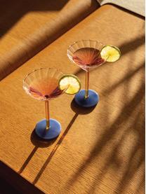 Cocktailglazen Bold, 2 stuks, Glas, Transparant, geel, blauw, Ø 17 x H 10 cm, 150 ml