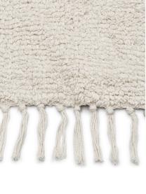 Baumwollläufer Daya mit Fransen, handgetuftet, Flor: 100 % Baumwolle, Cremeweiß, B 80 x L 250 cm