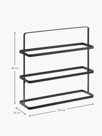 Schuhregal Tower aus Metall, Stahl, pulverbeschichtet, Schwarz, B 50 x H 46 cm