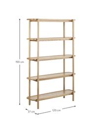 Estantería de roble Libby, Estructura: roble macizo, Roble, An 120 x Al 190 cm