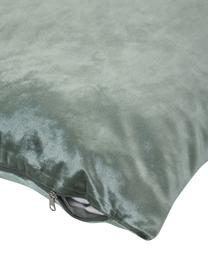 Fluwelenkussenhoezen Nicole, 3-delig, 100% polyester fluweel, Groen, donkergroen, wit, B 50 x L 50 cm