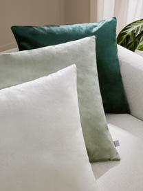 Fluwelenkussenhoezen Nicole, 3-delig, 100% polyester fluweel, Groen, donkergroen, wit, B 50 x L 50 cm