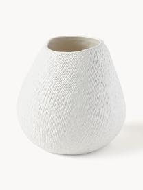 Handgefertigte Keramik-Vase Wendy, H 20 cm, Keramik, Cremeweiß, Ø 19 x H 20 cm