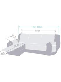 Copertura divano angolare Levante, 65% cotone, 35% poliestere, Color crema, Larg. 150 x Lung. 240 cm, chaise-longue a destra