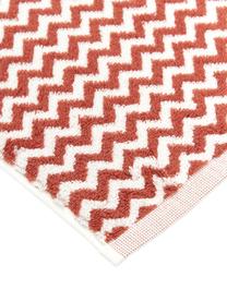 Asciugamano con motivo a zigzag Liv, 100% cotone,
qualità media 550 g/m², Terracotta, bianco crema, Asciugamano per ospiti