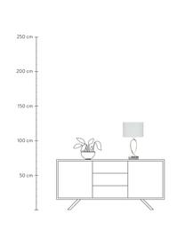 Lampada da tavolo con paralume ovale Posh, Paralume: 40% acrilico, 60% poliest, Base della lampada: metallo cromato, Cromo, bianco, Larg. 30 x Alt. 54 cm