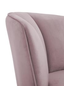 Fluwelen fauteuil Louise in mauve, Bekleding: fluweel (polyester), Poten: gecoat metaal, Fluweel mauve, B 76 x D 75 cm