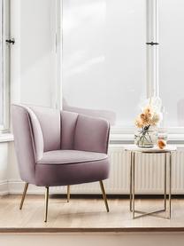 Fauteuil cocktail en velours mauve Louise, Velours mauve, larg. 76 x prof. 75 cm