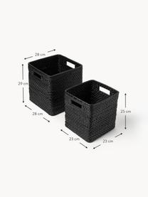 Set di 2 cesti Lurdes, Rattan, Nero, Set in varie misure