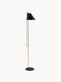 Grande liseuse LED à intensité variable avec fonction minuterie Yuh, Noir, marbré, laiton, larg. 45 x haut. 74 cm