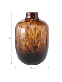 Vaso in vetro con motivo Leopard, Vetro, Tonalità marroni, Ø 16 x Alt. 25 cm