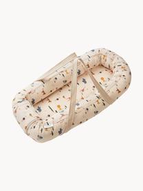 Babynest de algodón Gro, Funda: 100% algodón, Beige con estampado multicolor, An 45 x L 84 cm