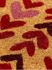Fußmatte Heartwood, Oberseite: Kokosfasern, Unterseite: PVC, Beige, Rot, B 43 x L 70 cm