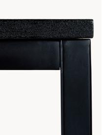 Eettafel Raw van mangohout, 180 x 90 cm, Tafelblad: massief mangohout, gebors, Frame: gepoedercoat metaal, Zwart, B 180 x D 90 cm