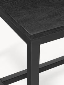 Table en bois de manguier massif Raw, 180 x 90 cm, Noir, larg. 180 x prof. 90 cm