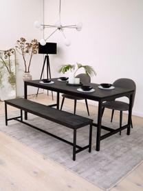 Mesa de comedor de madera de mango Raw, 180 x 90 cm, Tablero: madera de mango maciza ce, Estructura: metal con pintura en polv, Negro, An 180 x F 90 cm