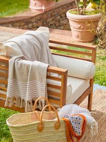 Fouta con flecos Freddy, Reverso: afelpado, Beige, An 100 x L 180 cm