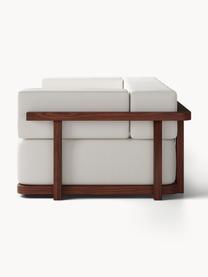 Sofá lounge modular para exterior Matheus (2 plazas), Funda: 100% algodón Alta resiste, Estructura: madera maciza de acacia, , Tejido blanco Off White, madera de acacia, An 219 x F 110 cm