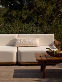 Sofa ogrodowa Matheus (2-osobowa), Tapicerka: 100% bawełna (na zewnątrz, Stelaż: lite drewno akacjowe, met, Tkanina w odcieniu złamanej bieli, drewno akacjowe, S 219 x G 110 cm