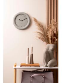 Reloj de pared Petra, Poliresina con superficie texturizada, Gris, negro, dorado, Ø 30 cm