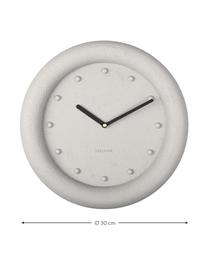 Reloj de pared Petra, Poliresina con superficie texturizada, Gris, negro, dorado, Ø 30 cm