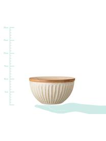 Opbergpot Lina, Schaal: aardewerk, Deksel: bamboe, silicoon, Lichtbeige, bamboe, Ø 17 x H 10 cm