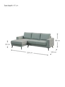 Sofa narożna Fynn, Tapicerka: 100% poliester z uczuciem, Stelaż: drewno liściaste, drewno , Nogi: drewno lakierowane Dzięki, Greige, S 234 x G 145 cm