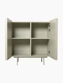 Highboard Kiezel, Frame: MDF, Poten: gecoat metaal, Lichtbeige, B 80 x H 89 cm