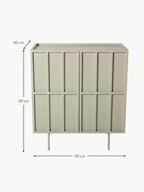 Highboard Kiezel, Frame: MDF, Poten: gecoat metaal, Lichtbeige, B 80 x H 89 cm