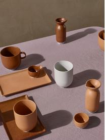 Tazza senza manico in terracotta opaca Eli 4 pz, Gres, Beige, grigio chiaro, Ø 7 x Alt. 9 cm