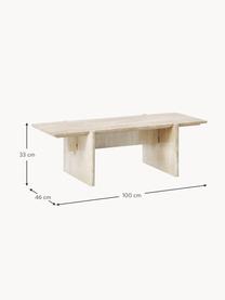 Table basse travertin Jovis, Beige, aspect travertin, larg. 100 x prof. 46 cm