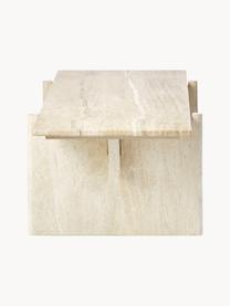 Table basse travertin Jovis, Beige, aspect travertin, larg. 100 x prof. 46 cm