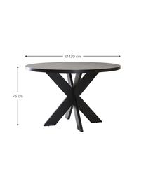 Okrúhly drevený jedálenský stôl Lugnvik, MDF-doska strednej hustoty s linoleom lakovaná, Čierna, Ø 120 x V 76 cm