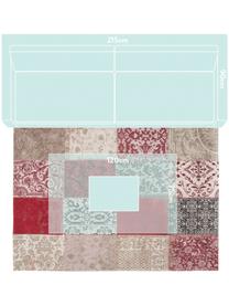 Tappeto con disegno patchwork Multi, Retro: Miscela di cotone, rivest, Rosso, beige, nero, Larg. 140 x Lung. 200 cm (taglia S)