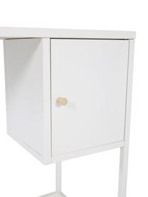 Bureau étroit blanc Bakal, Acier, enduit, Blanc, larg. 95 x prof. 45 cm