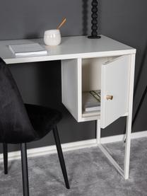 Bureau étroit blanc Bakal, Acier, enduit, Blanc, larg. 95 x prof. 45 cm