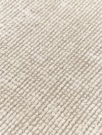 Tapis à poils ras tissé à la main Mansa, 56 % laine certifiée RWS, 44 % viscose, Beige, blanc crème, larg. 80 x long. 150 cm (taille XS)