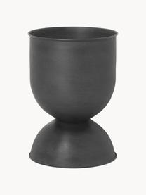 Cache-pot Hourglass, haut. 43 cm, Fer, enduit, Noir, mat, Ø 30 x haut. 43 cm