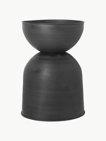 Cache-pot Hourglass, haut. 43 cm, Fer, enduit, Noir, mat, Ø 30 x haut. 43 cm