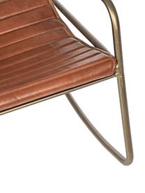 Fotel bujany ze skóry Karisma, Stelaż: metal malowany proszkowo, Brązowa skóra, S 59 x G 77 cm